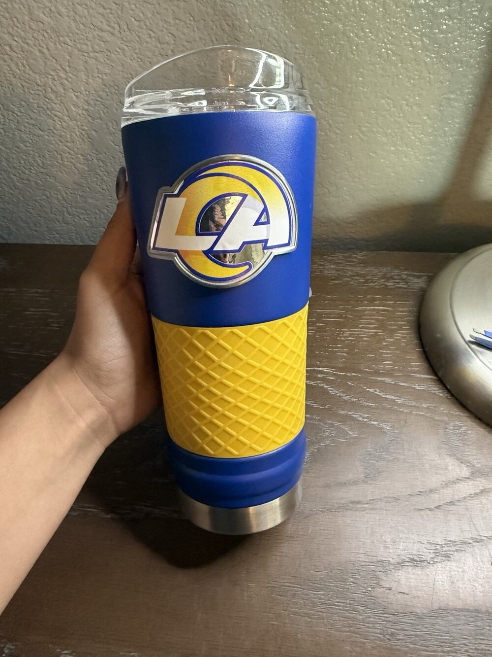 LA Insulated Stainless Steel Sports Tumbler With Lid Blue Yellow
